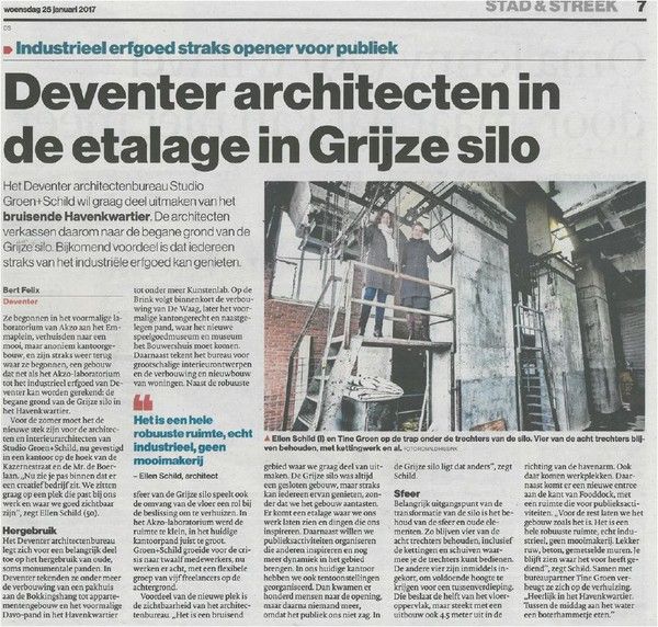 Studio Groen+Schild over paar maanden in Grijze silo