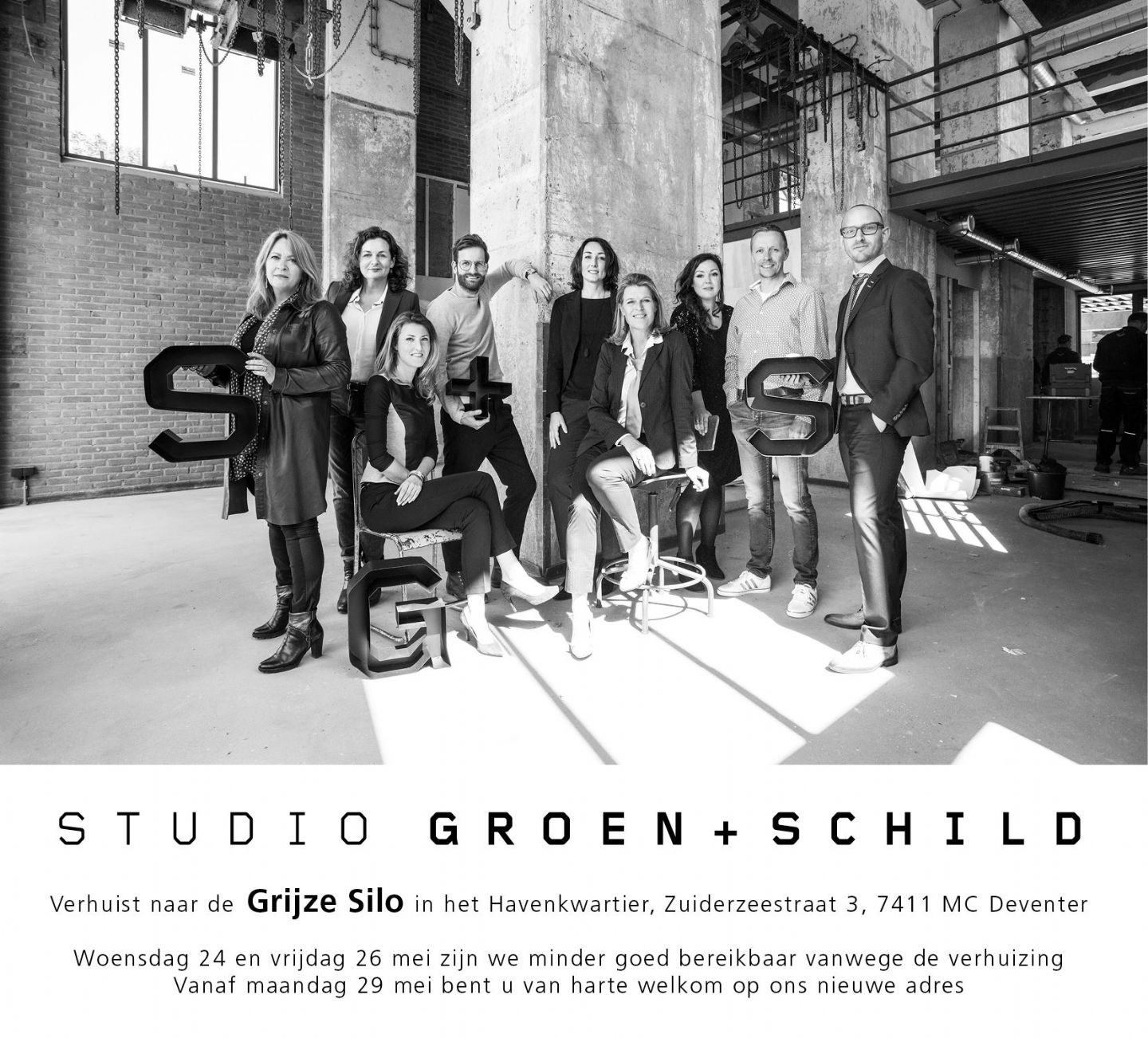 Studio Groen + Schild verhuist naar de Grijze silo